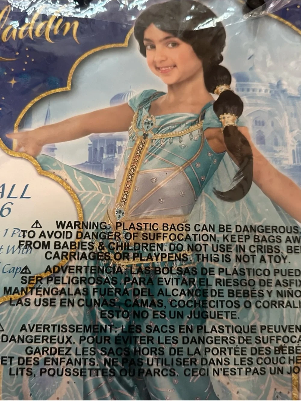 Disney Jasmine Costume Set - Teal, Gold & Black